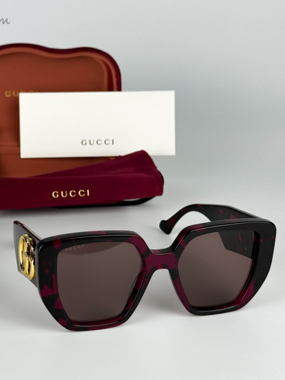 Gucci Women Sunglasses Havana Violet Brown Cat Eye GG0956S 008 BRAND NEW